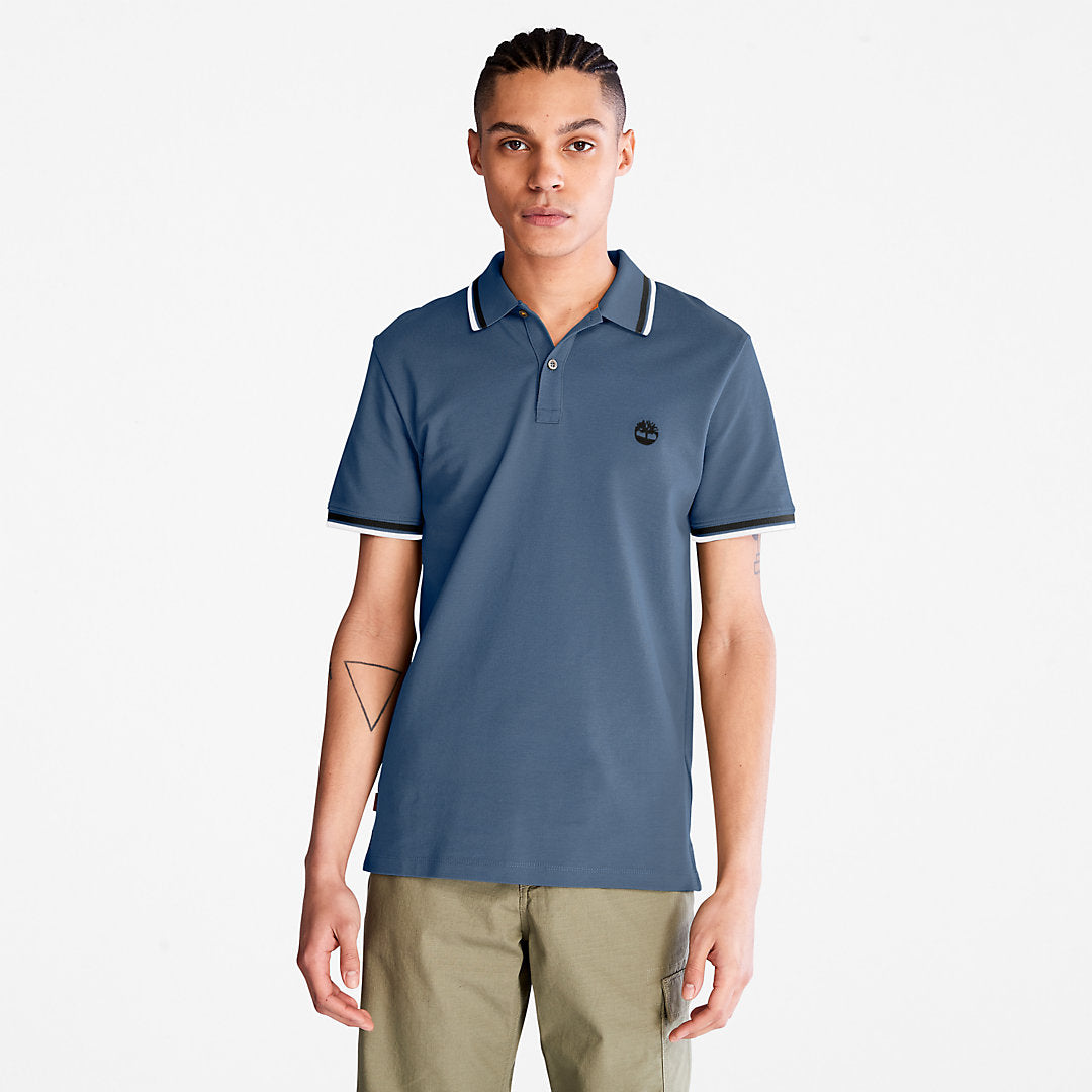 Millers River Tipped Polo Shirt for Men in Blue Timberland For Sale