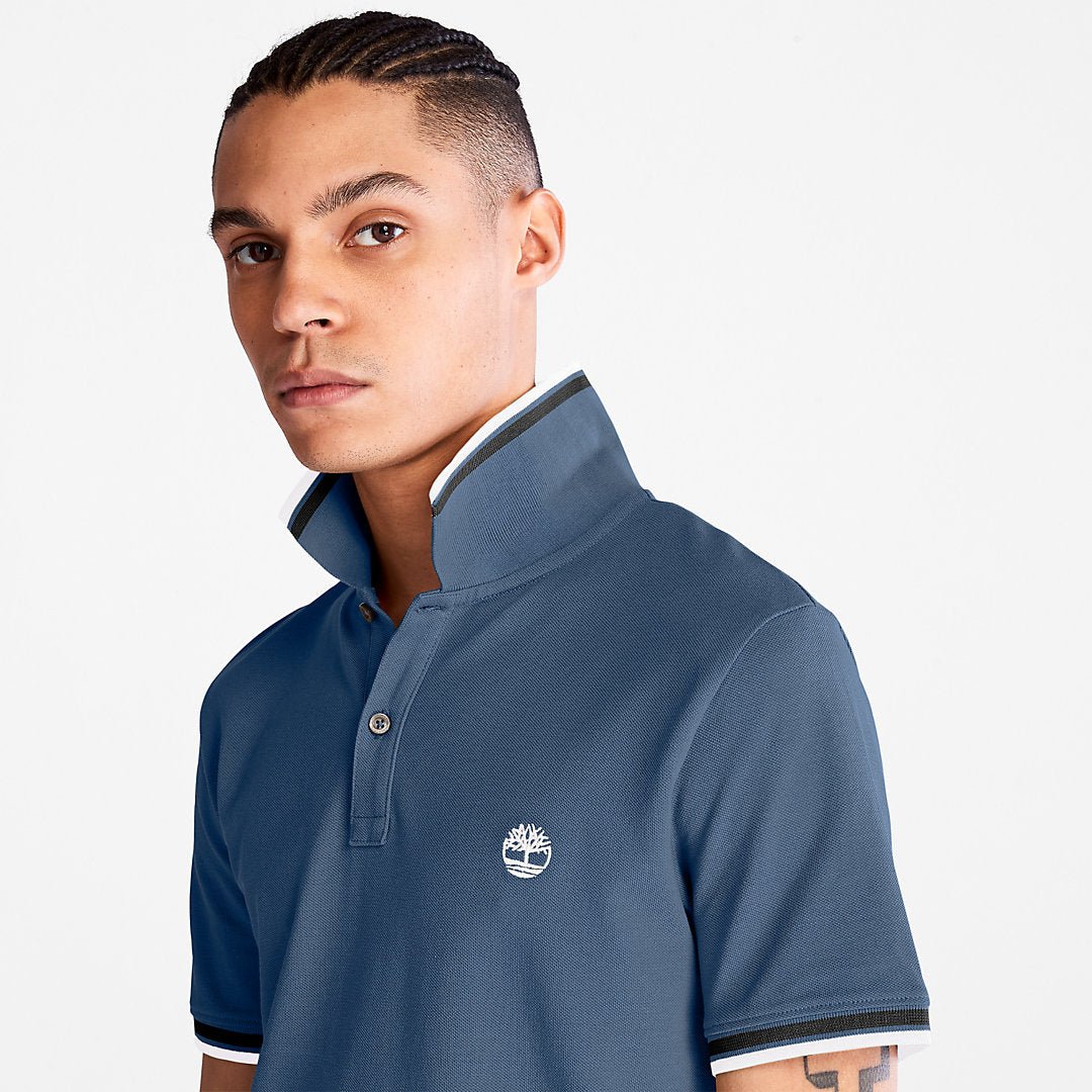 Millers River Tipped Polo Shirt for Men in Blue Timberland For Sale