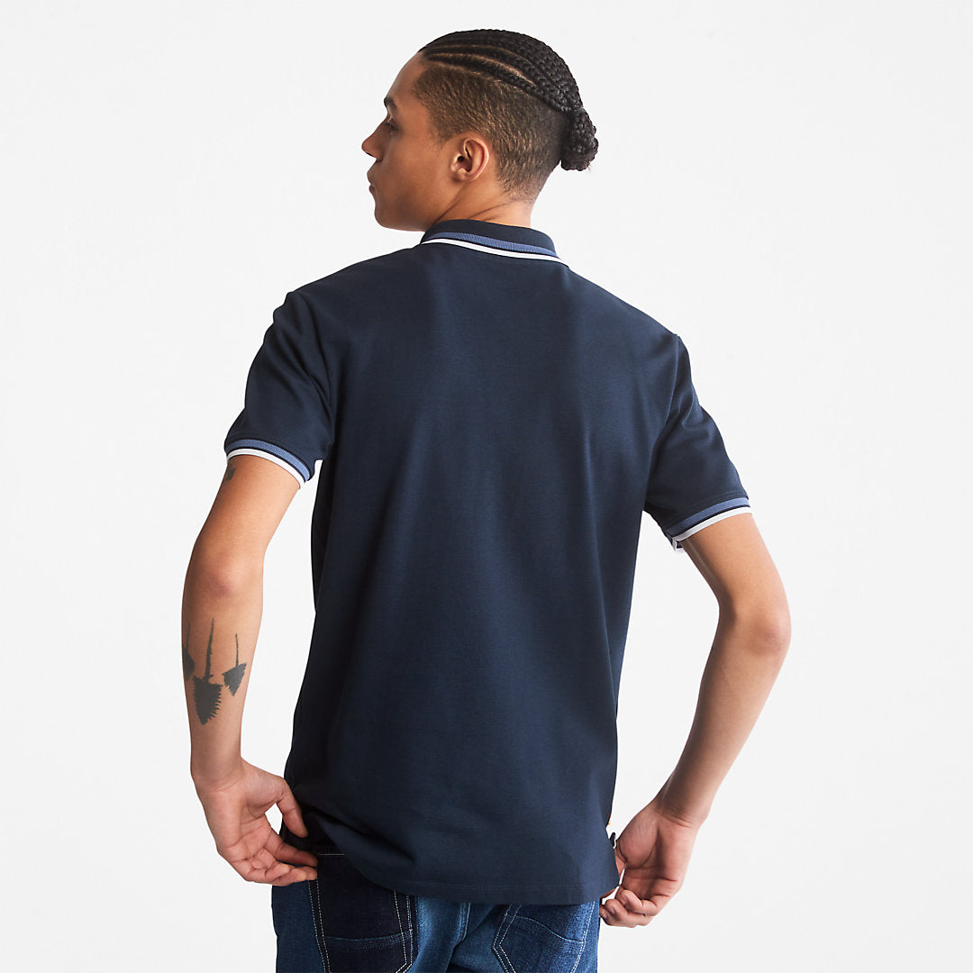 Millers River Tipped Polo Shirt for Men in Navy Timberland Sale