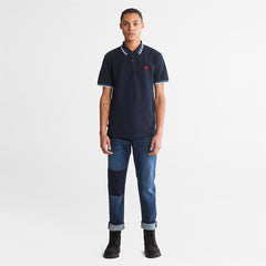 Millers River Tipped Polo Shirt for Men in Navy Timberland Sale