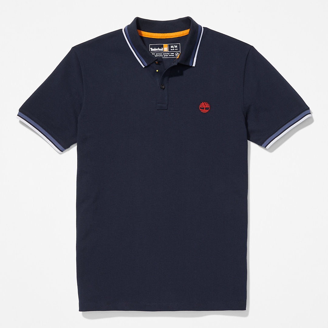 Millers River Tipped Polo Shirt for Men in Navy Timberland Sale