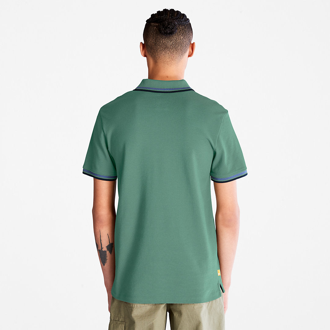 Millers River Tipped Polo Shirt for Men in Green Timberland Outlet