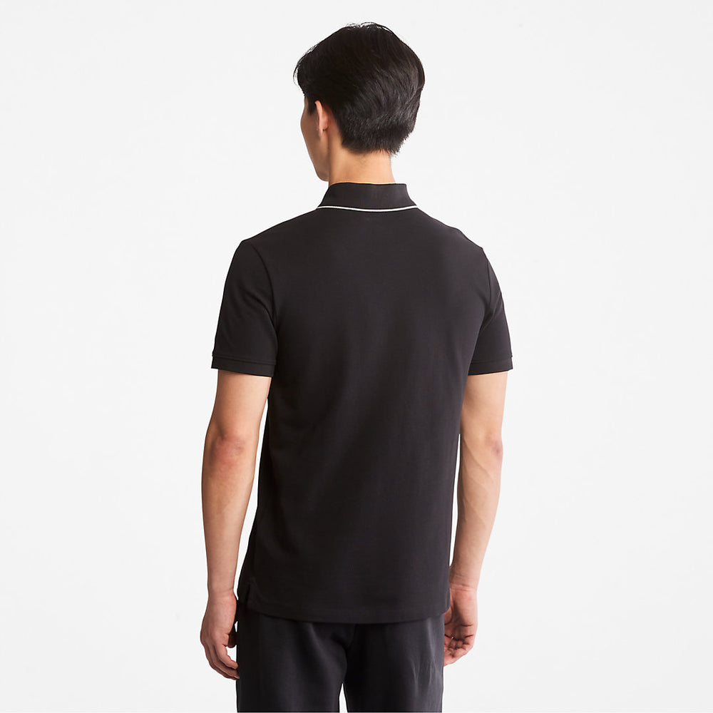 Millers River Print-Collar Polo Shirt for Men in Black Timberland Discount