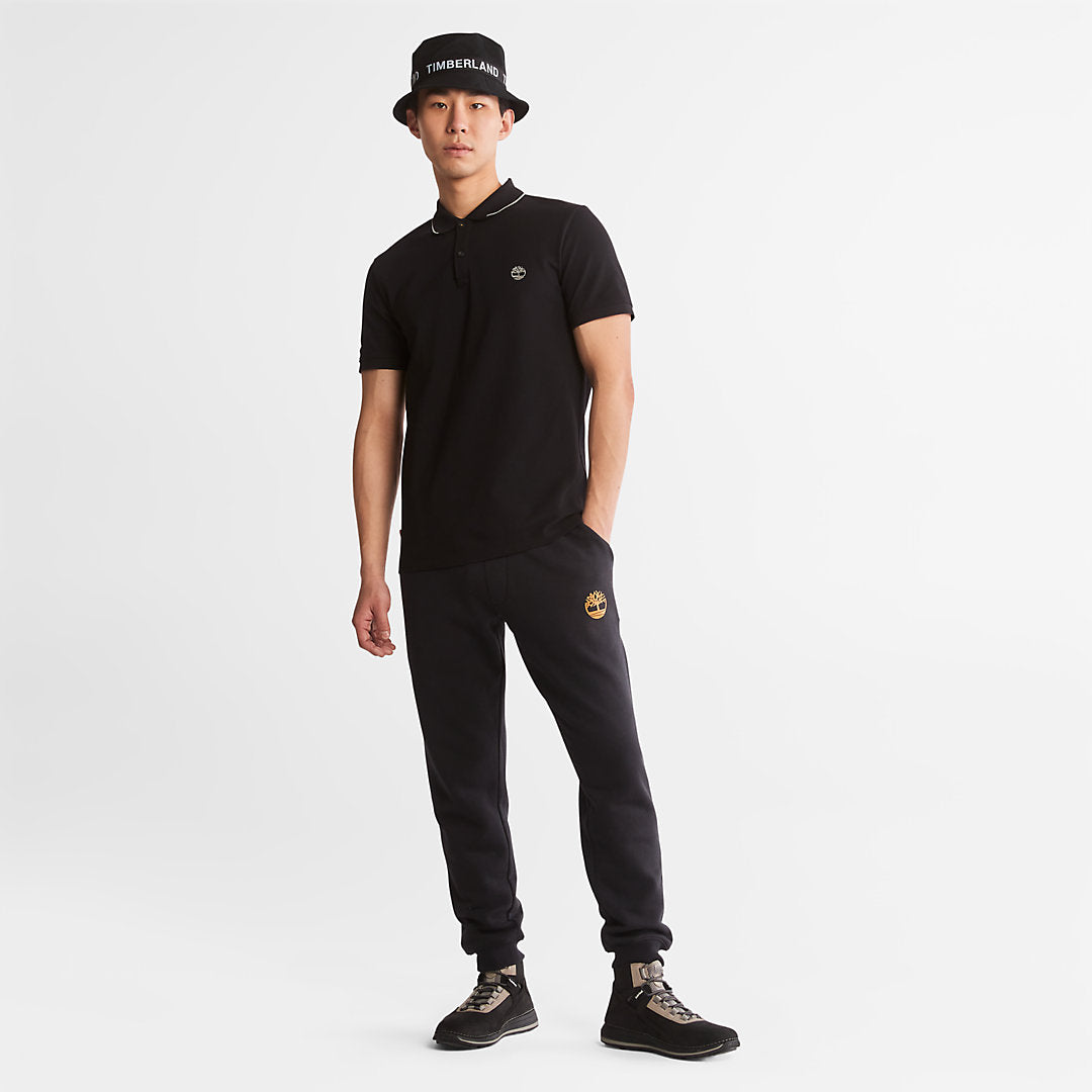 Millers River Print-Collar Polo Shirt for Men in Black Timberland Discount