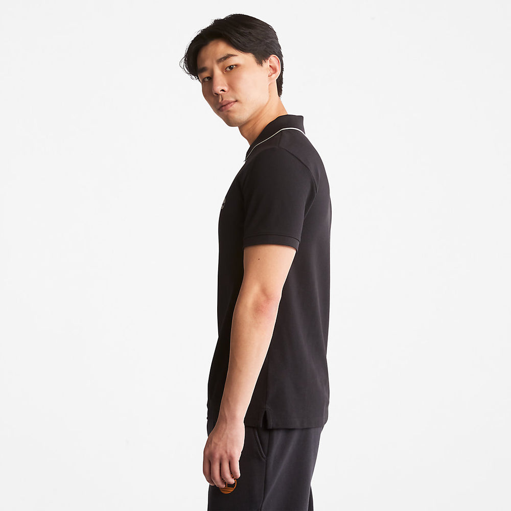 Millers River Print-Collar Polo Shirt for Men in Black Timberland Discount