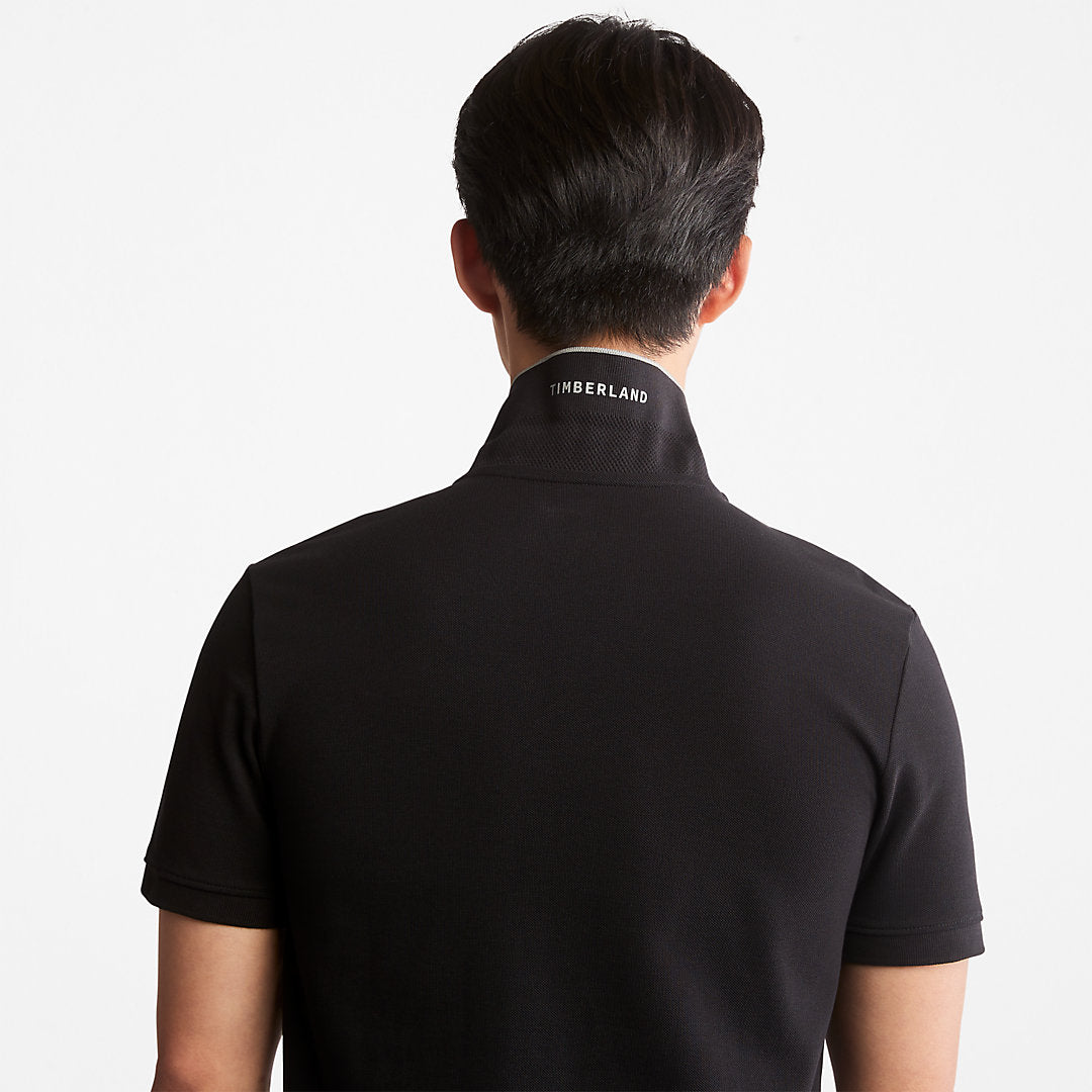 Millers River Print-Collar Polo Shirt for Men in Black Timberland Discount