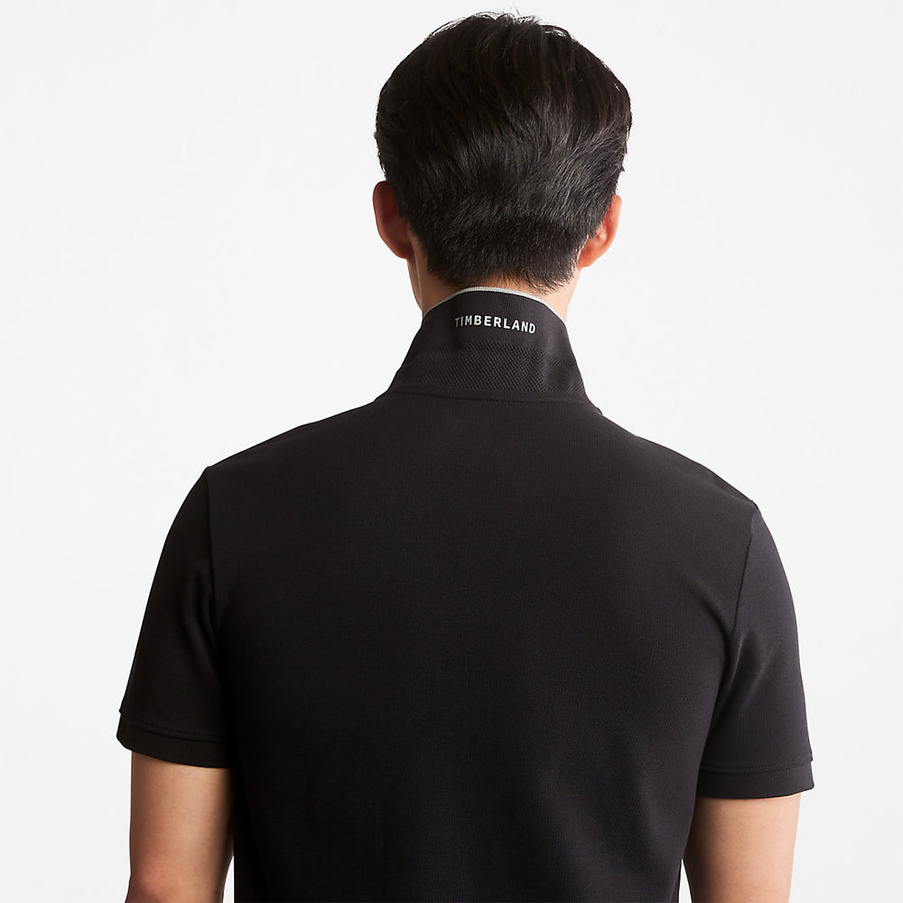 Millers River Print-Collar Polo Shirt for Men in Black Timberland Discount