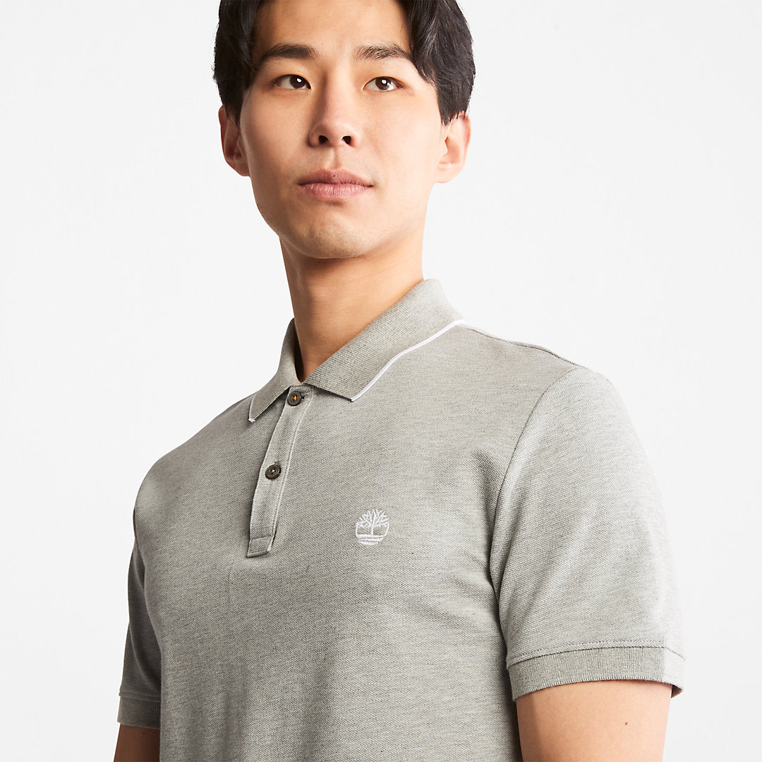 Millers River Print-Collar Polo Shirt for Men in Grey Timberland US