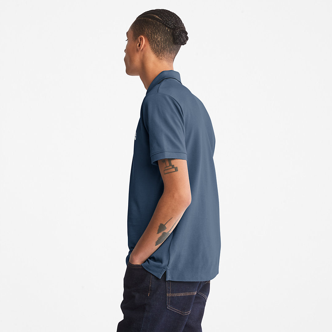 Millers River Print-Collar Polo Shirt for Men in Blue Timberland For Sale
