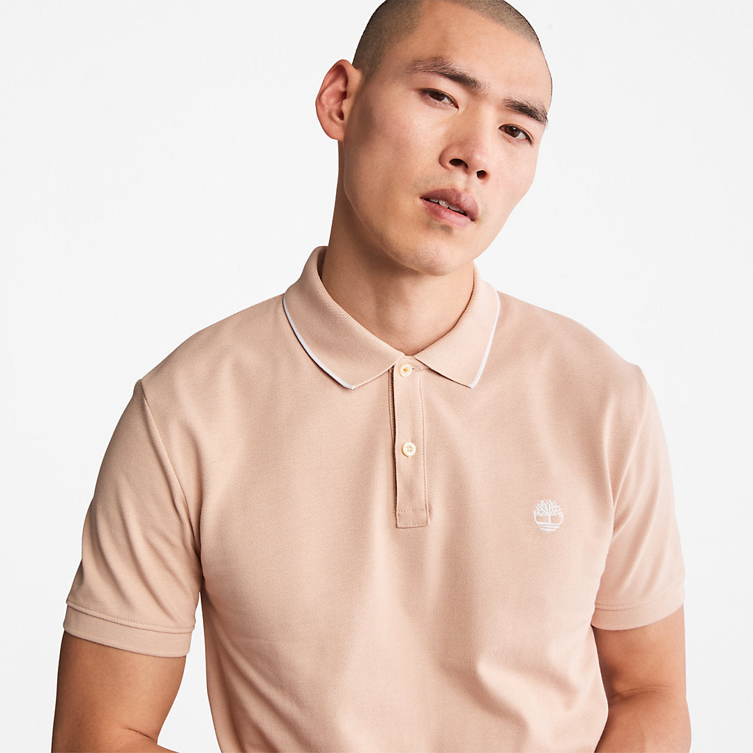 Millers River Print-Collar Polo Shirt for Men in Light Pink Timberland Online