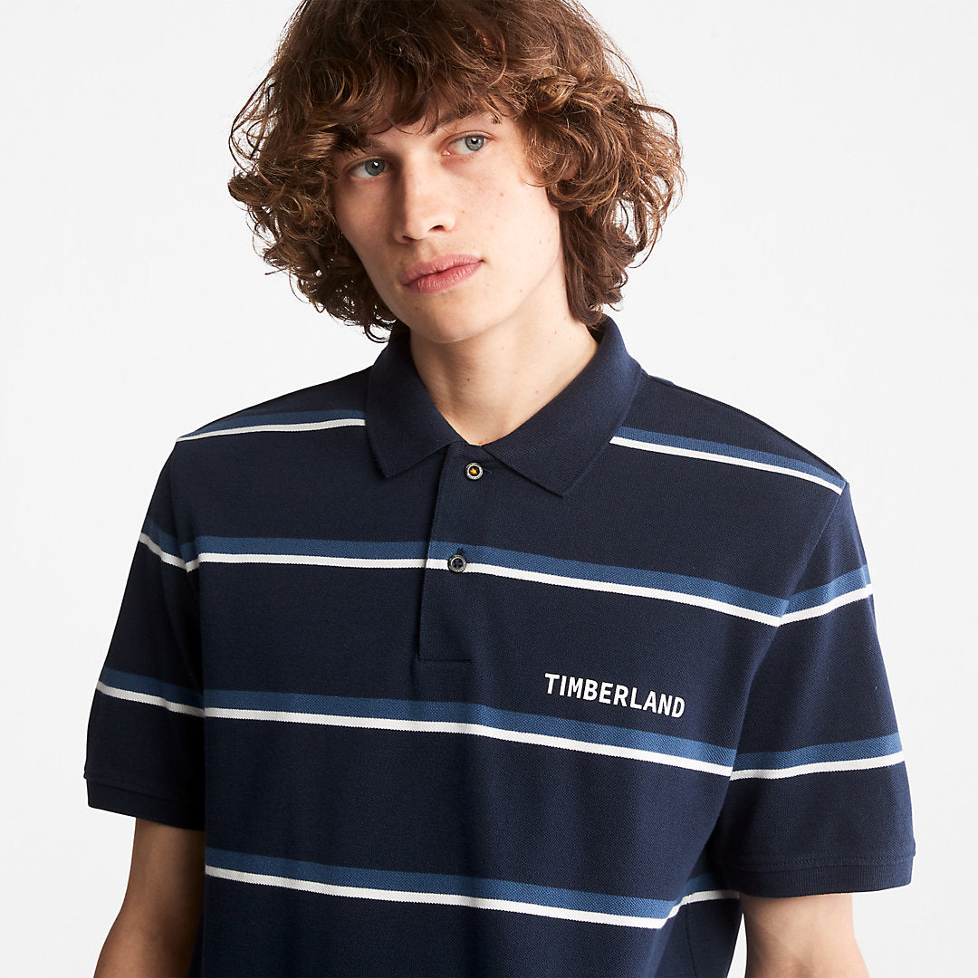 Zealand River Striped Polo Shirt for Men in Navy Timberland US