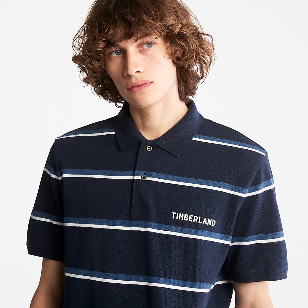 Zealand River Striped Polo Shirt for Men in Navy Timberland US