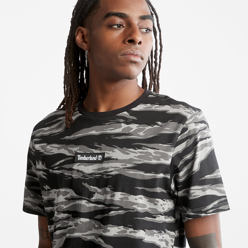 White Tiger Print T-Shirt for Men in Camo Timberland For Sale