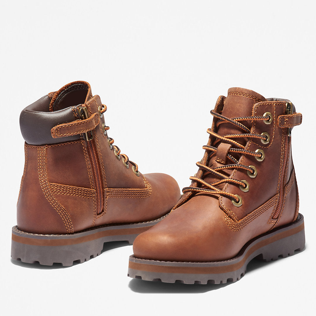 Courma 6 Inch Side-Zip Boot for Youth in Brown Timberland US