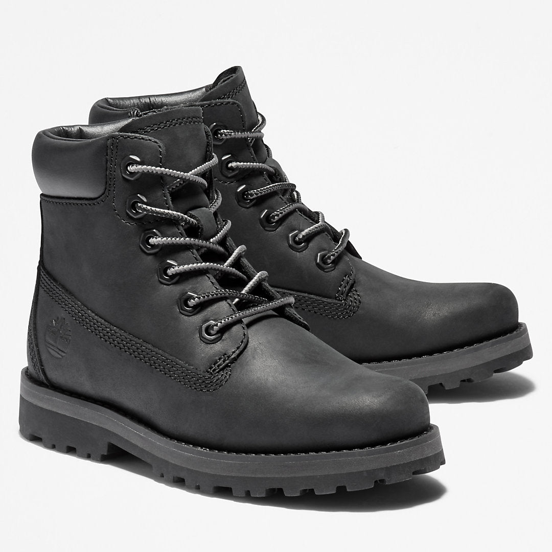 Courma 6 Inch Side-Zip Boot for Youth in Black Timberland Online
