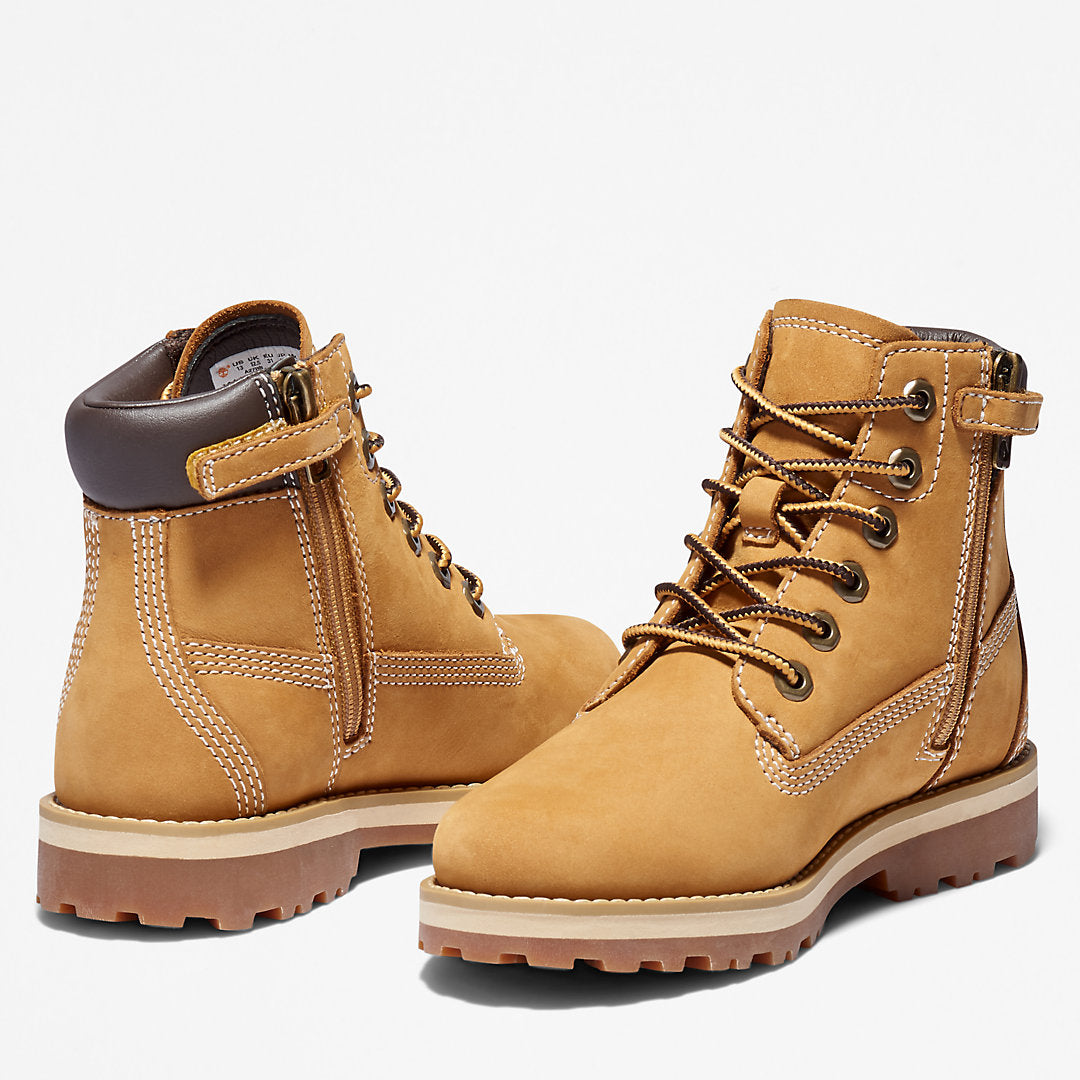 Courma 6 Inch Side-Zip Boot for Youth in Yellow Timberland Sale