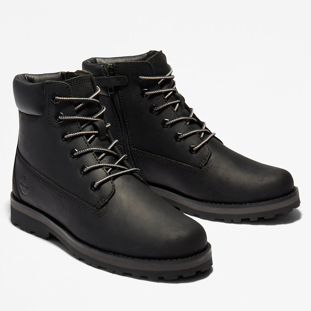 Courma Kid 6 Inch Side-zip Boot for Junior in Black Timberland On Sale