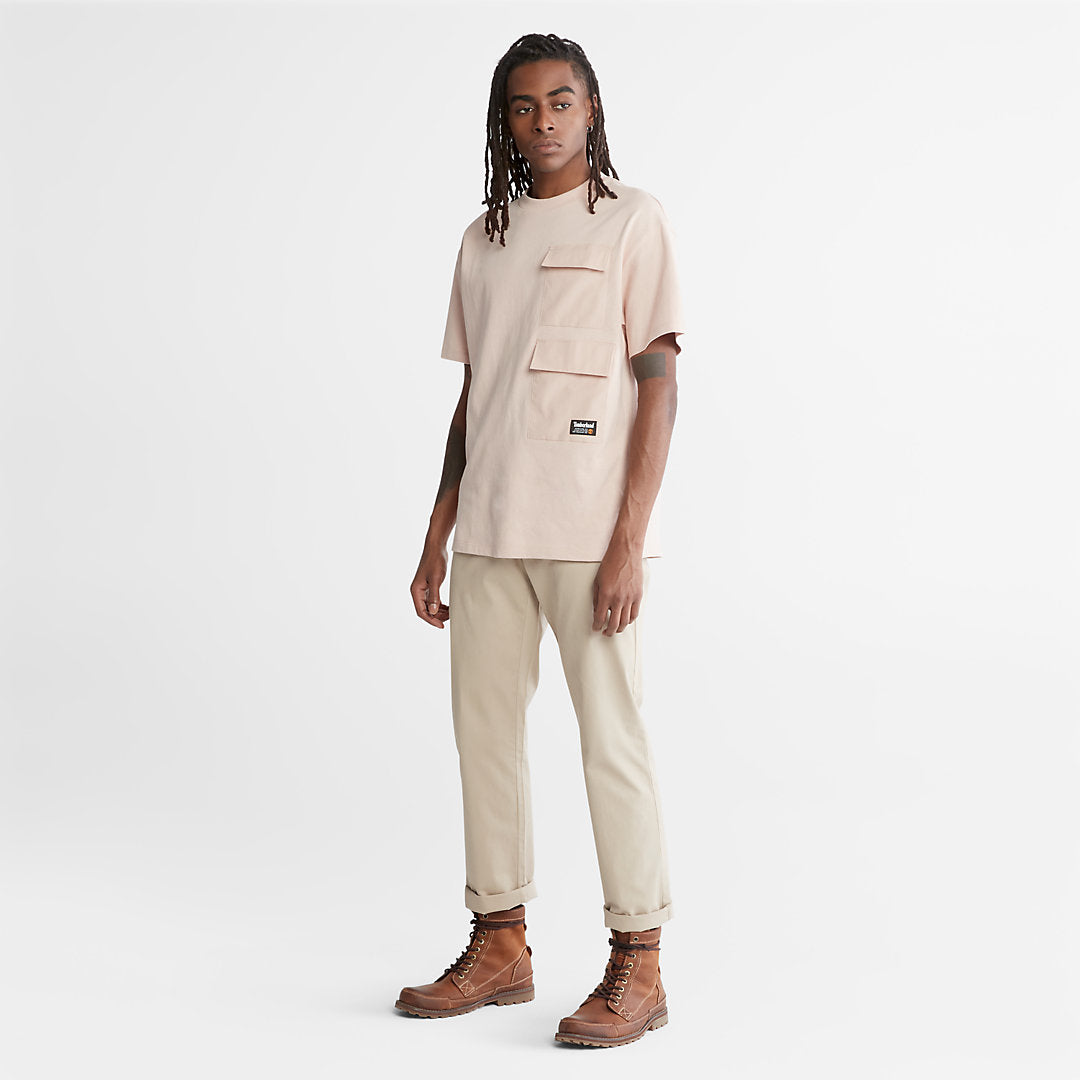Progressive Utility Multi-pocket T-Shirt for Men in Pink Timberland Outlet