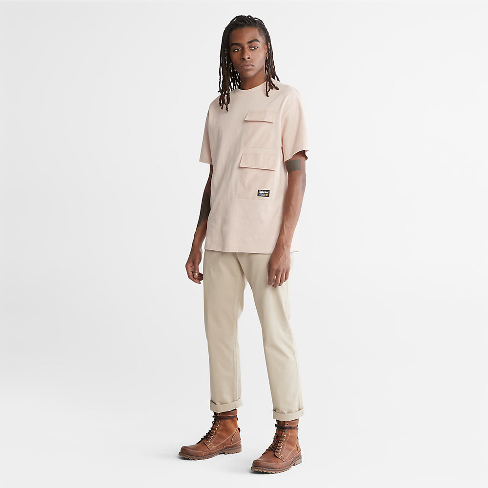 Progressive Utility Multi-pocket T-Shirt for Men in Pink Timberland Outlet