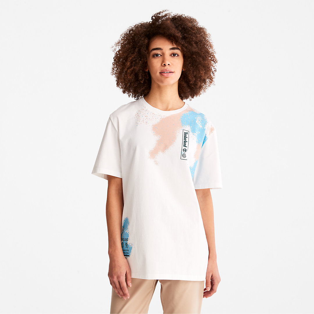 Paint Graphic T-Shirt for Men in White Timberland Sale