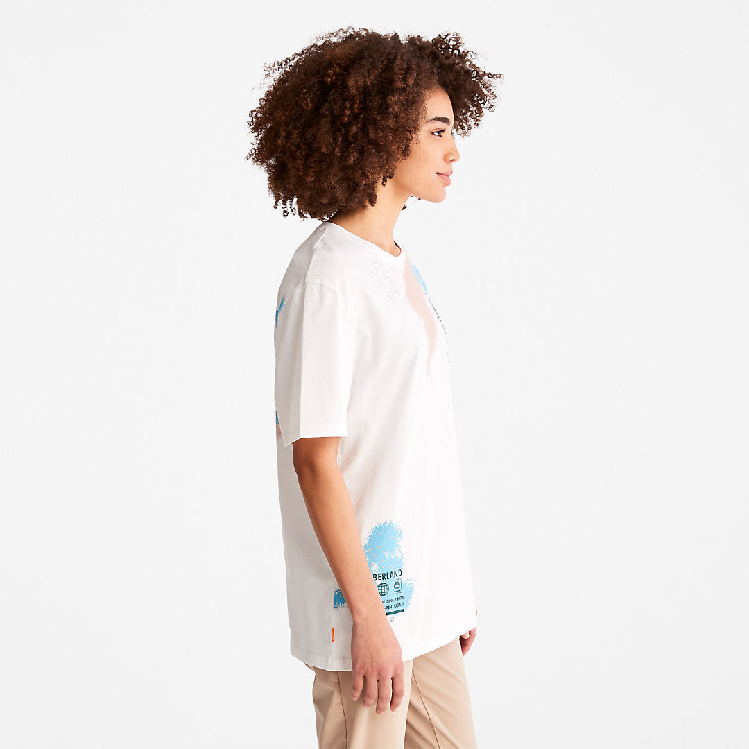 Paint Graphic T-Shirt for Men in White Timberland Sale