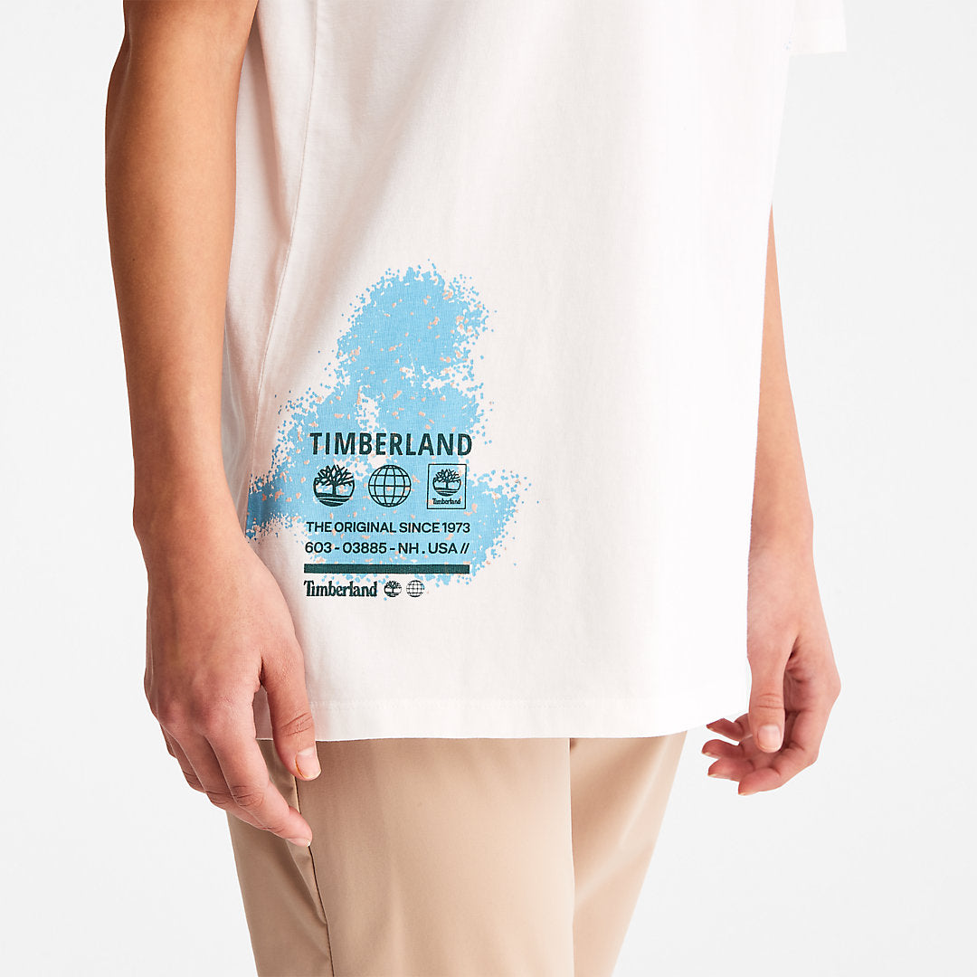Paint Graphic T-Shirt for Men in White Timberland Sale
