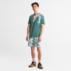 Paint Graphic T-Shirt for Men in Teal Timberland Discount