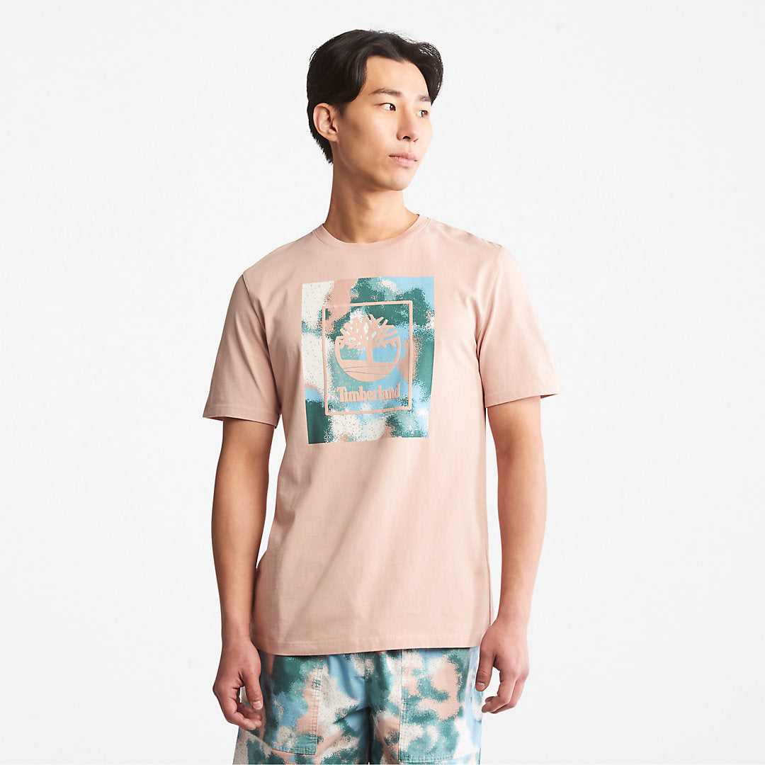 Storytelling Logo T-Shirt for Men in Pink Timberland On Sale