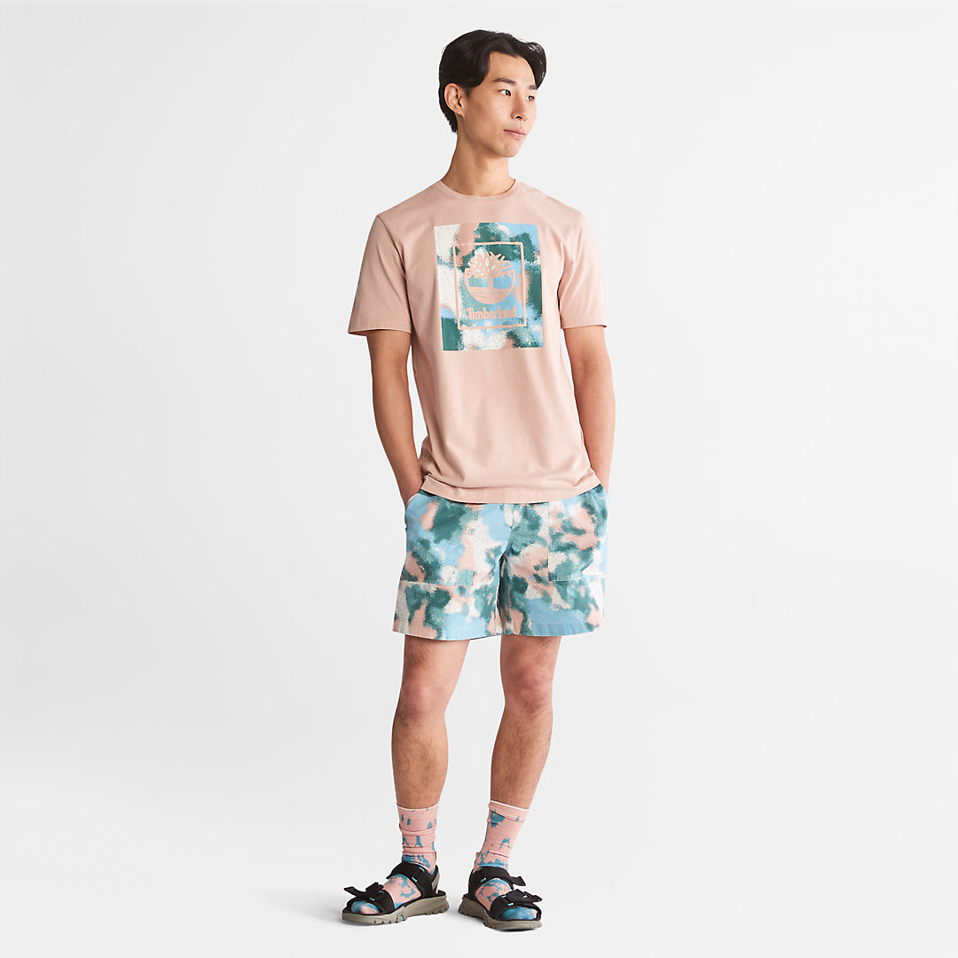 Storytelling Logo T-Shirt for Men in Pink Timberland On Sale