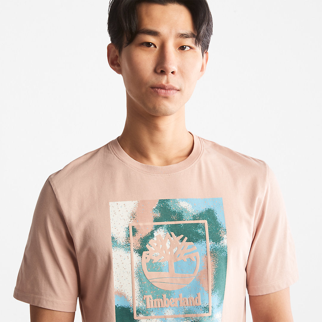 Storytelling Logo T-Shirt for Men in Pink Timberland On Sale