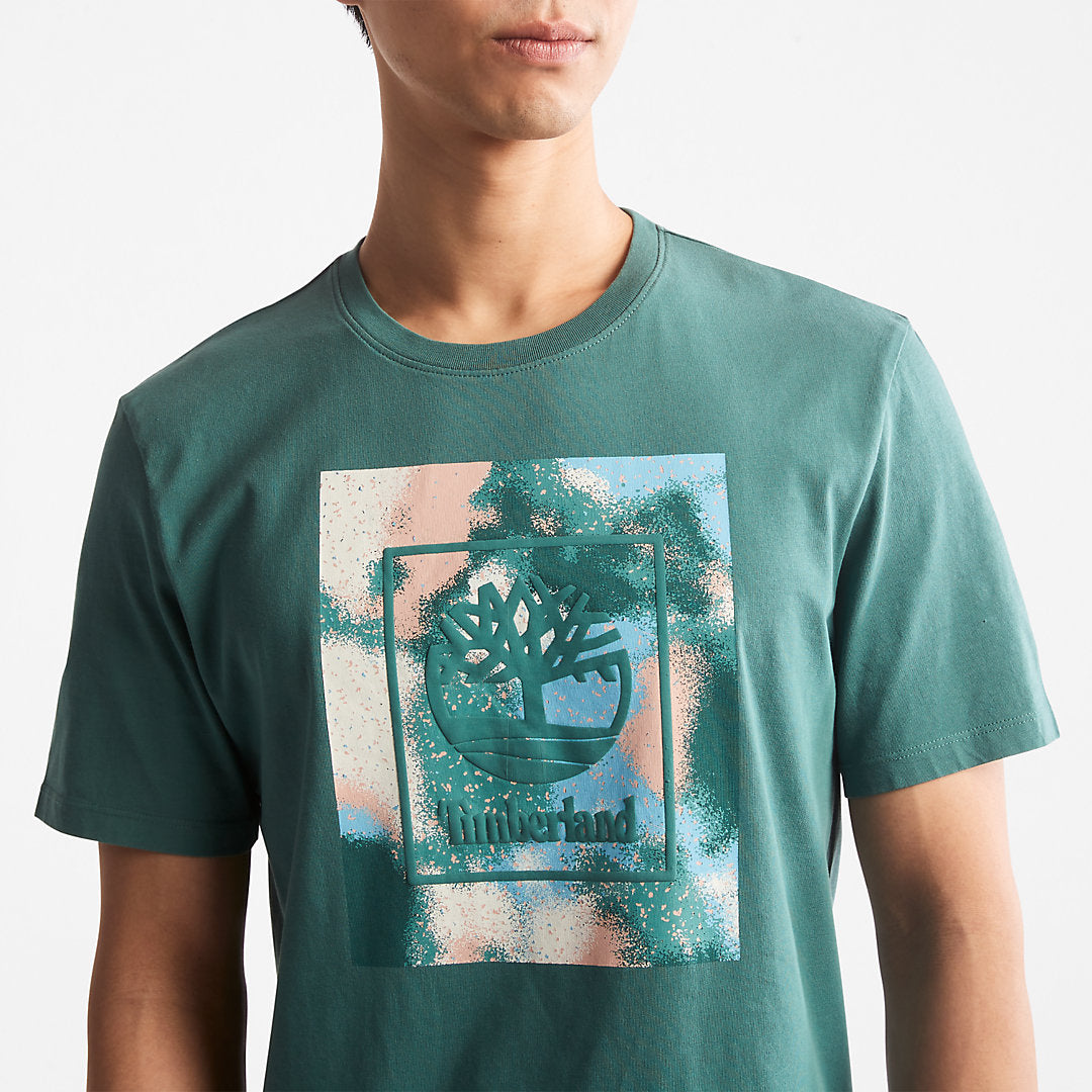 Storytelling Logo T-Shirt for Men in Teal Timberland For Sale
