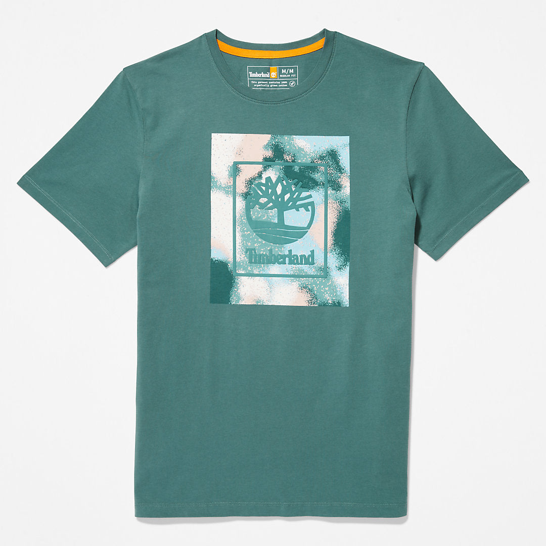 Storytelling Logo T-Shirt for Men in Teal Timberland For Sale