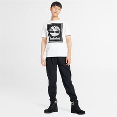 Stack Logo T-Shirt for Men in White Timberland For Sale
