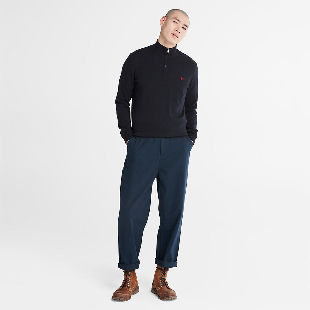 Cohas Brook Zip-neck Sweater for Men in Navy Timberland For Sale