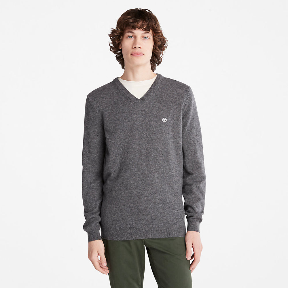 Cohas Brook V-Neck Sweater for Men in Dark Grey Timberland Outlet
