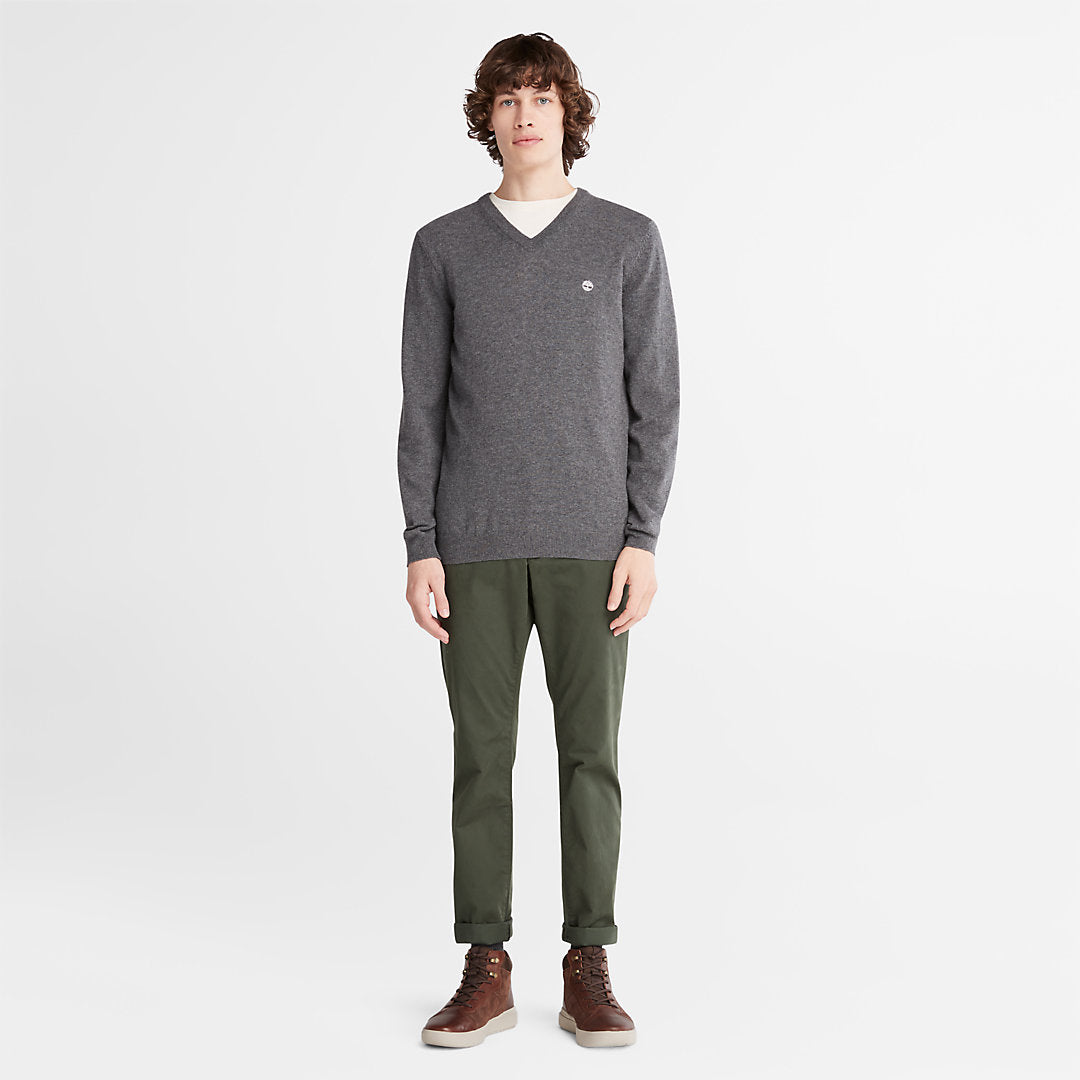 Cohas Brook V-Neck Sweater for Men in Dark Grey Timberland Outlet