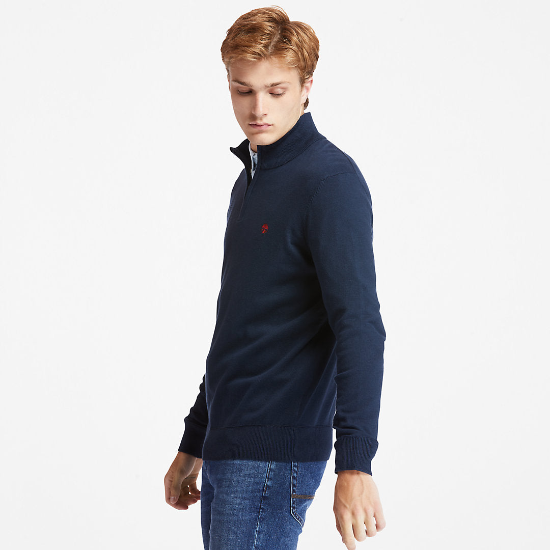 Williams River Zip-neck Sweater for Men in Navy Timberland Discount