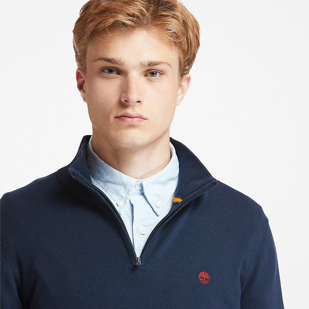 Williams River Zip-neck Sweater for Men in Navy Timberland Discount