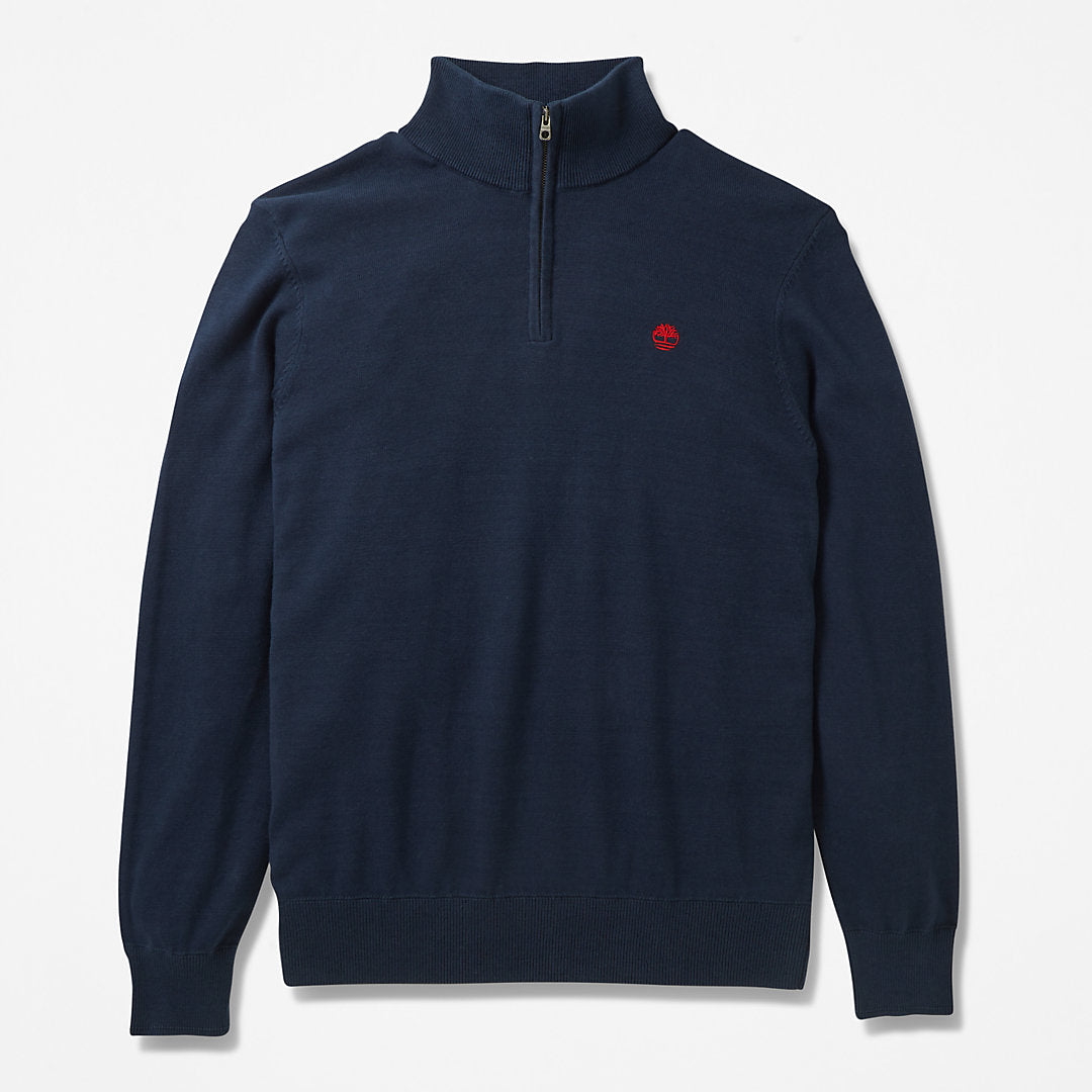 Williams River Zip-neck Sweater for Men in Navy Timberland Discount