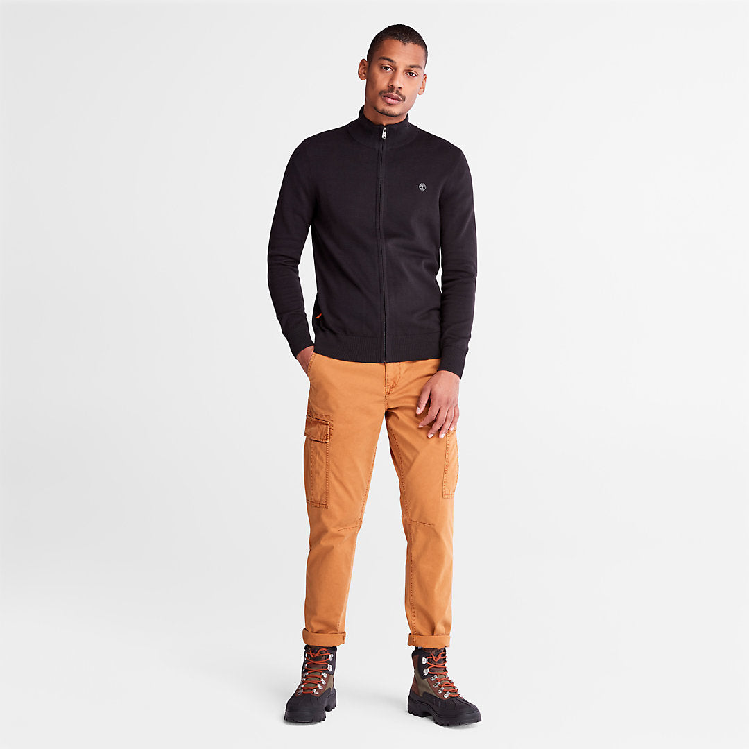 Williams River Full-Zip Sweater for Men in Black Timberland On Sale