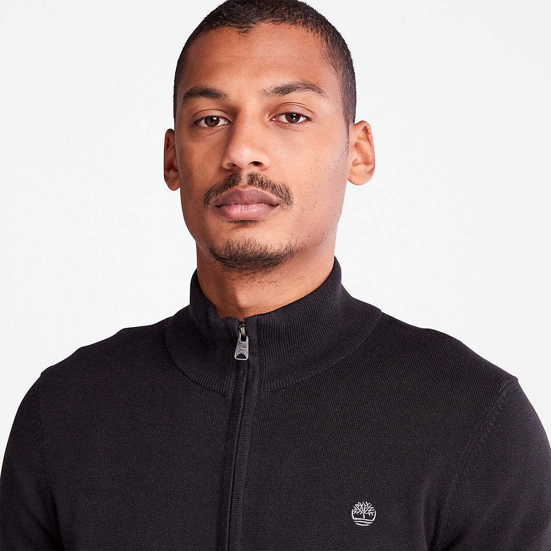Williams River Full-Zip Sweater for Men in Black Timberland On Sale