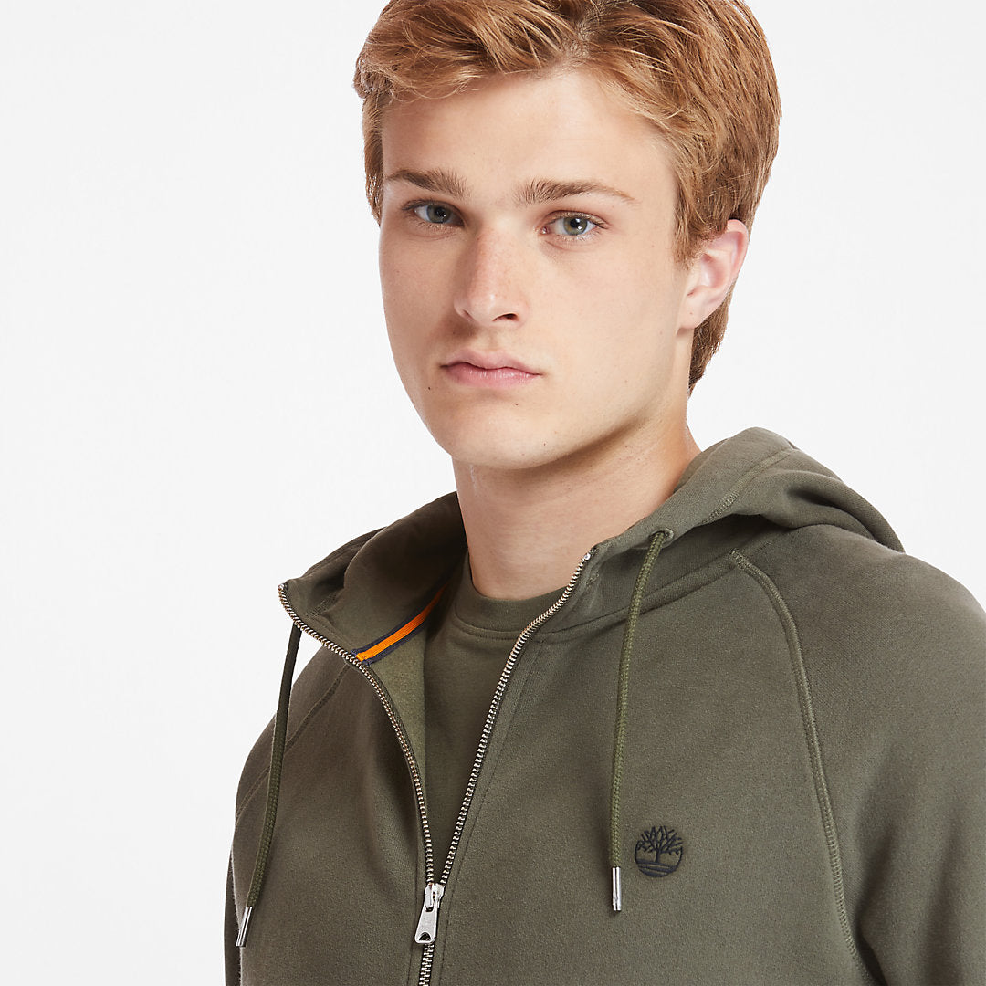 Exeter River Zip Hoodie for Men in Green Timberland Discount
