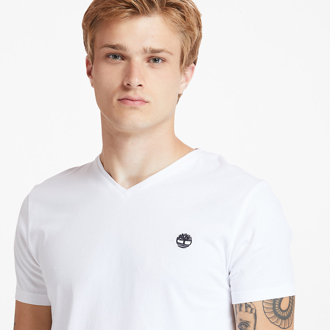 Dunstan River V-Neck T-Shirt for Men in White Timberland Discount