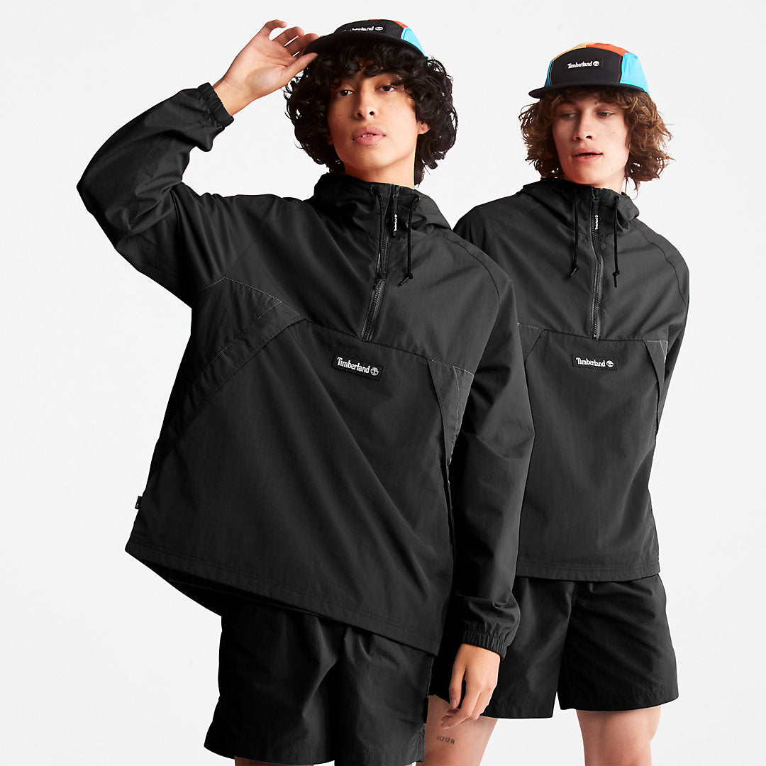 DWR Zip-Neck Windbreaker for Men in Black Timberland For Sale