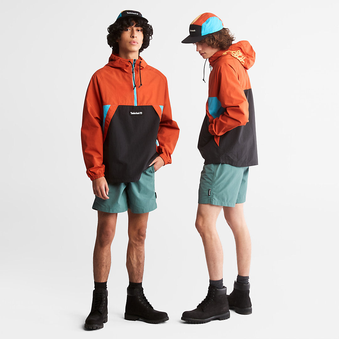 DWR Zip-Neck Windbreaker for All Gender in Orange Timberland Outlet