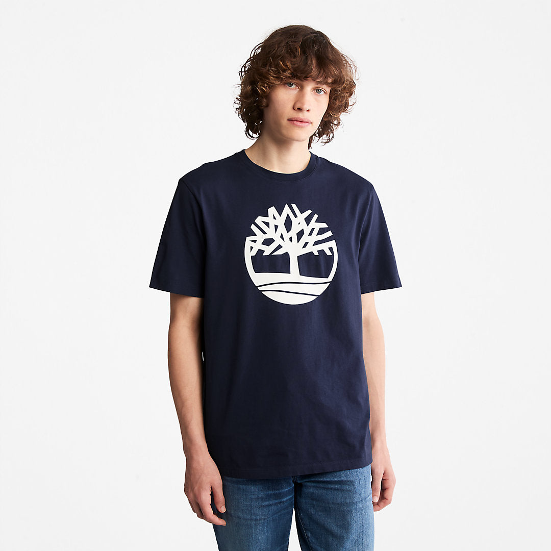 Kennebec River Tree Logo T-shirt for Men in Navy Timberland For Sale