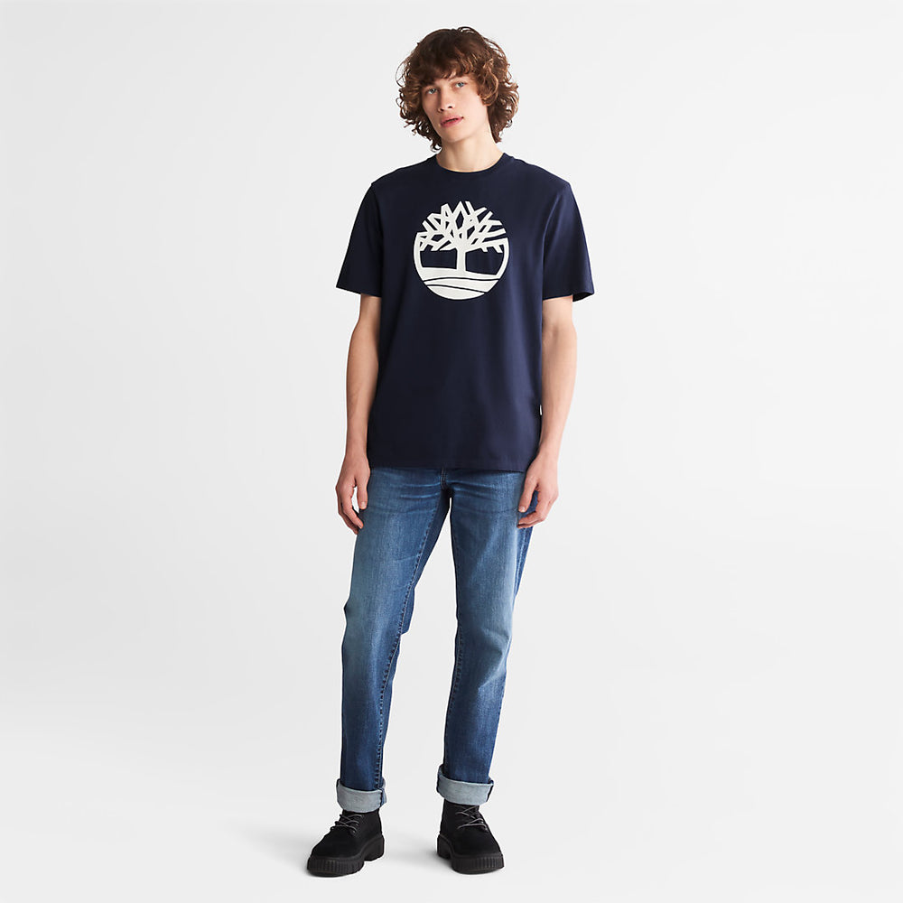 Kennebec River Tree Logo T-shirt for Men in Navy Timberland For Sale