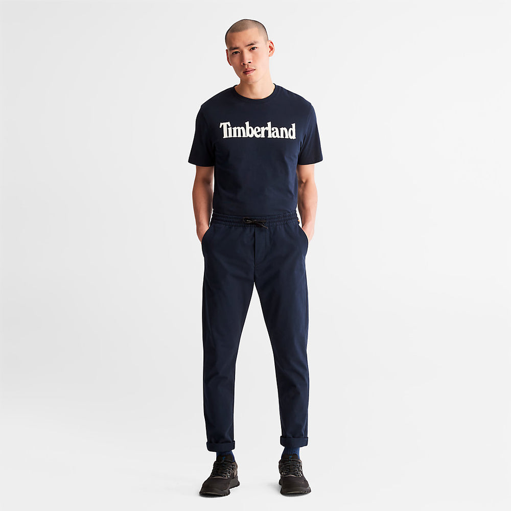 Kennebec River Logo T-Shirt for Men in Navy Timberland Outlet