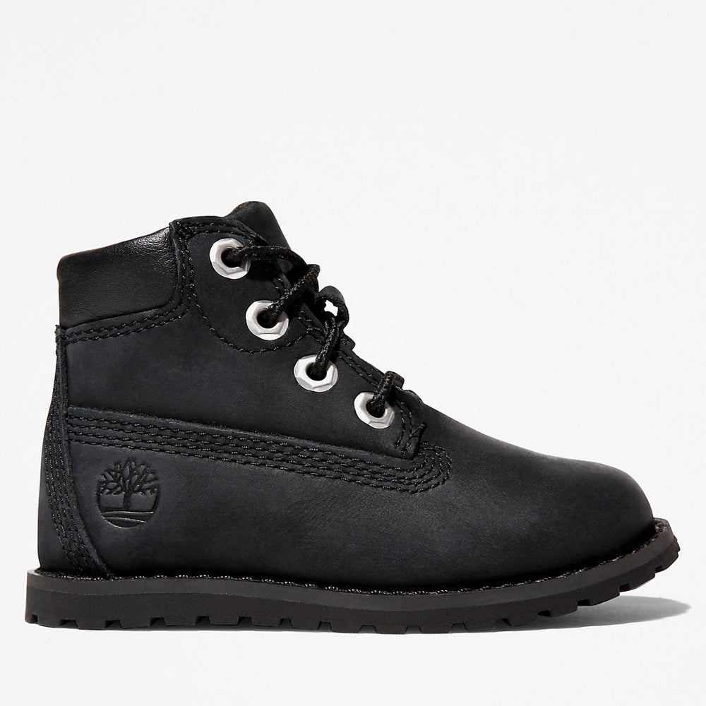 Toddler Pokey Pine 6-Inch Side-Zip Boots in Monochrome Black Timberland For Sale