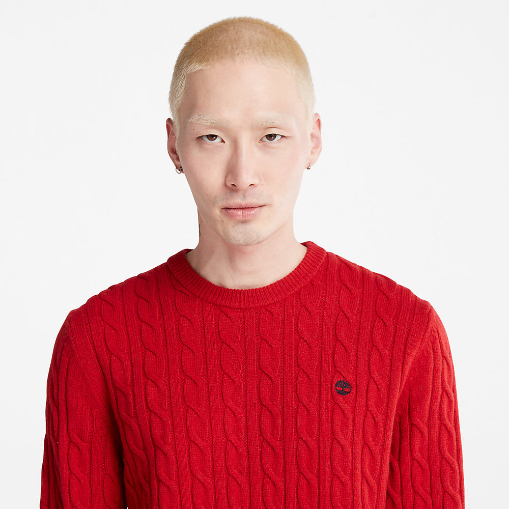 Phillips Brook Cable-knit Sweater for Men in Red Timberland On Sale